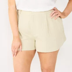 Plus Size Nine West High Rise Walking Shorts -Deals My Glow Wardrobe Store 5511281 Leigh Beige