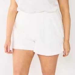 Plus Size Nine West High Rise Walking Shorts -Deals My Glow Wardrobe Store 5511281 White Knight
