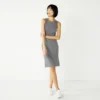 Women's Nine West Rib Crewneck Sleeveless Midi Dress 1 Women's Nine West Rib Crewneck Sleeveless Midi Dress -Deals My Glow Wardrobe Store 5520209 Heather Grey