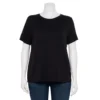 Plus Size Nine West Essential Crewneck Tee -Deals My Glow Wardrobe Store 5525951 Mineral Black