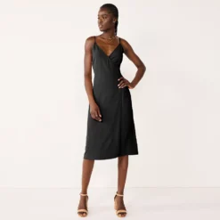 Women's Nine West Strappy Wrap Midi Dress -Deals My Glow Wardrobe Store 5531473 Mineral Black