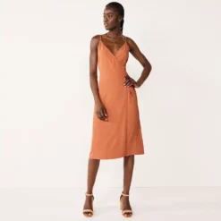 Women's Nine West Strappy Wrap Midi Dress -Deals My Glow Wardrobe Store 5531473 Pecan Crust