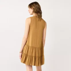 Women's Nine West Button-Front Tiered Drop-Waist Dress -Deals My Glow Wardrobe Store 5531674 ALT