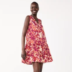 Women's Nine West Button-Front Tiered Drop-Waist Dress -Deals My Glow Wardrobe Store 5531674 Spot Texture