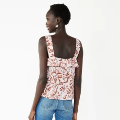 Women's Nine West Squareneck Ruffle Tank 14 Women's Nine West Squareneck Ruffle Tank -Deals My Glow Wardrobe Store 5532424 ALT