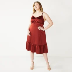 Plus Size Nine West Strappy Fit & Flare Midi Dress
