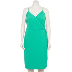 Plus Size Nine West Surplice Midi Dress -Deals My Glow Wardrobe Store 5540018 Reef