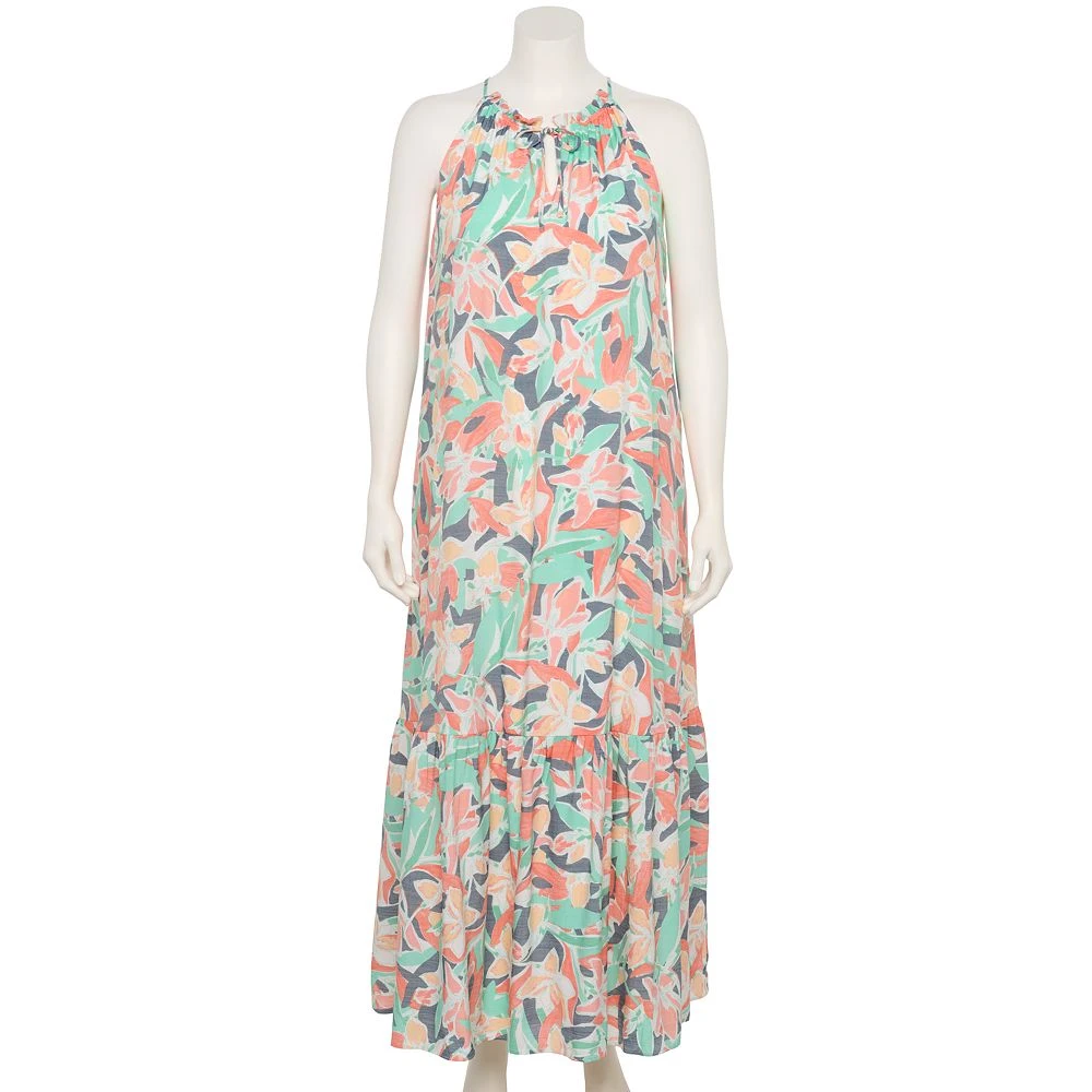 Plus Size Nine West Tiered Peasant Maxi Dress 3 Plus Size Nine West Tiered Peasant Maxi Dress