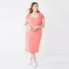 Plus Size Nine West Back Keyhole Cutout Bodyon Dress -Deals My Glow Wardrobe Store 5544651 Cruz Coral