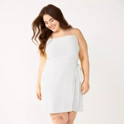 Plus Size Nine West Gathered Side-Tie Sheath Dress -Deals My Glow Wardrobe Store 5547073 White Knight