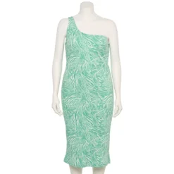 Plus Size Nine West One-Shoulder Bodycon Dress