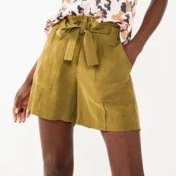 Women's Nine West High-Waisted Paperbag Utility Shorts