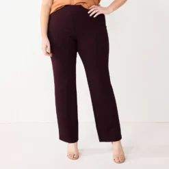 Plus Size Nine West Slimming High-Waisted Bootcut Pants -Deals My Glow Wardrobe Store 5563395 Midnight Wine