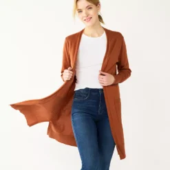 Petite Nine West High Slit Duster Cardigan -Deals My Glow Wardrobe Store 5568865 Mocha Frosting