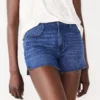 Women's Nine West High Rise Raw Hem Relaxed Denim Shorts -Deals My Glow Wardrobe Store 5569183 Medium