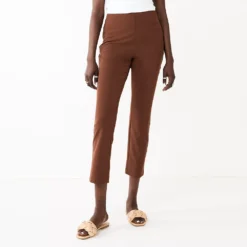 Petite Nine West Side Zip High-Waisted Skinny Ankle Pants -Deals My Glow Wardrobe Store 5569185 Brown