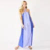 Petite Nine West Halter Neck Colorblock Maxi Dress -Deals My Glow Wardrobe Store 5570171 Clematis Blue Combo