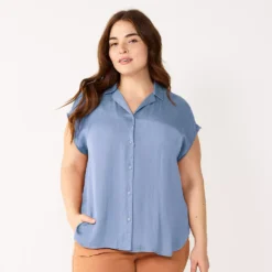 Plus Size Nine West Short Sleeve Easy Lapel Shirt -Deals My Glow Wardrobe Store 5570557 Kelly Lavender
