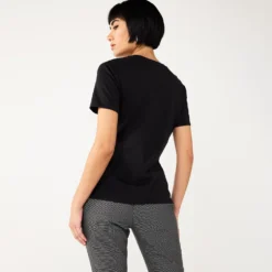 Women's Nine West Asymmetric Short Sleeve Crewneck Top -Deals My Glow Wardrobe Store 5570845 ALT