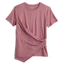 Women's Nine West Asymmetric Short Sleeve Crewneck Top -Deals My Glow Wardrobe Store 5570845 ALT5