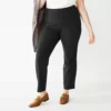 Plus Size Nine West Side Zip High-Waisted Skinny Ankle Pants
