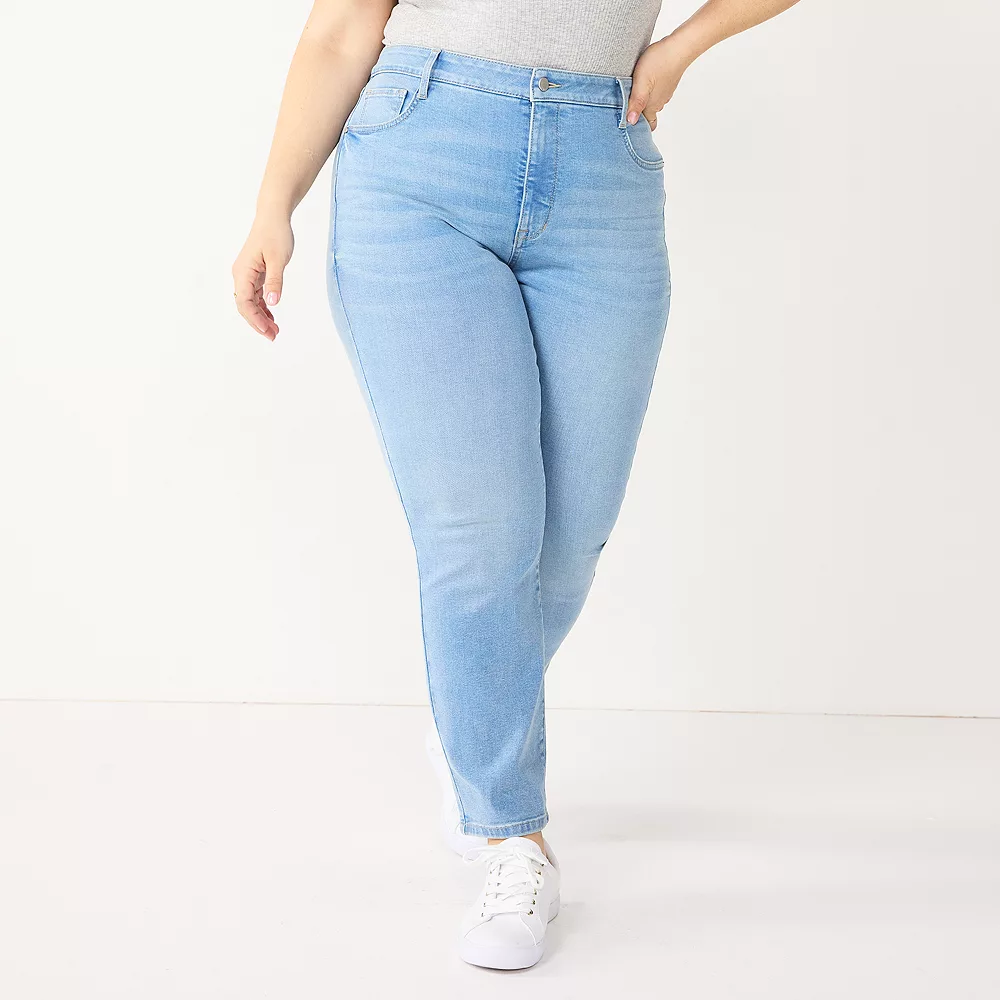 Plus Size Nine West Slimming Straight-Leg Jeans 7 Plus Size Nine West Slimming Straight-Leg Jeans - Image 5