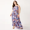Plus Size Nine West Asymmetrical Tiered Maxi Dress -Deals My Glow Wardrobe Store 5576100 Block Shapes Blue