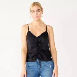 Women's Nine West Ruched Drawstring Front Tank 11 Women's Nine West Ruched Drawstring Front Tank -Deals My Glow Wardrobe Store 5576995 Black