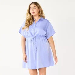 Plus Size Nine West Dolman-Sleeve Shirt Dress -Deals My Glow Wardrobe Store 5577113 Kelly Lavendar