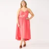 Plus Size Nine West Twist-Front High-Low Midi Dress -Deals My Glow Wardrobe Store 5578131 Sicily Tomato