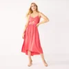 Women's Nine West Twist Front High-Low Midi Dress -Deals My Glow Wardrobe Store 5578664 Sicily Tomato