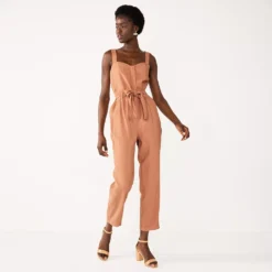 Women's Nine West Sweetheart Tapered Jumpsuit -Deals My Glow Wardrobe Store 5578686 Mocha Frosting
