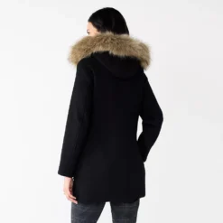 Women's Nine West Faux-Fur Hood Quilted Duffle Coat -Deals My Glow Wardrobe Store 5578770 ALT