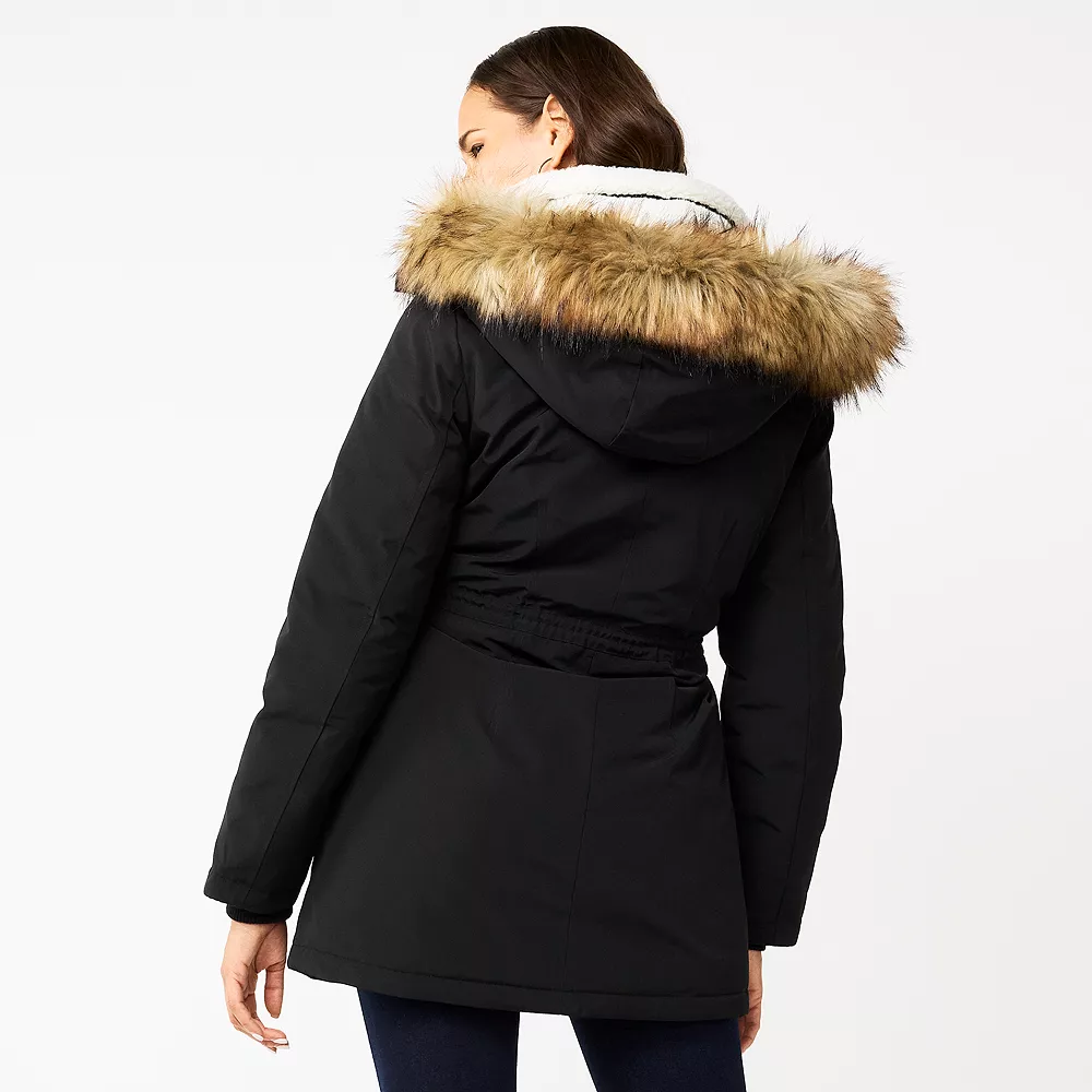 Women's Nine West Sherpa Trim Parka Coat 6 Women's Nine West Sherpa Trim Parka Coat - Image 4