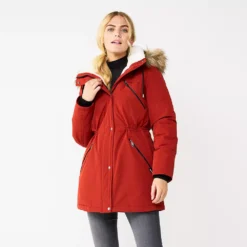 Women's Nine West Sherpa Trim Parka Coat 8 Women's Nine West Sherpa Trim Parka Coat -Deals My Glow Wardrobe Store 5578773 Orange Spice