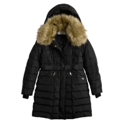 Women's Nine West Faux-Fur Collar Puffer Coat -Deals My Glow Wardrobe Store 5578774 ALT5