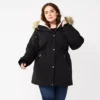Plus Size Nine West Sherpa-Lined Parka Coat -Deals My Glow Wardrobe Store 5578778 Black
