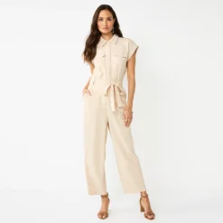 Women's Nine West Utility Jumpsuit -Deals My Glow Wardrobe Store 5578943 Camelot Beige