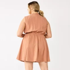 Plus Size Nine West Sleeveless Fit & Flare Utility Dress -Deals My Glow Wardrobe Store 5579437 ALT