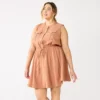 Plus Size Nine West Sleeveless Fit & Flare Utility Dress -Deals My Glow Wardrobe Store 5579437 Mocha Frosting