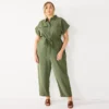Plus Size Nine West Utility Jumpsuit -Deals My Glow Wardrobe Store 5579911 Infantry Olive