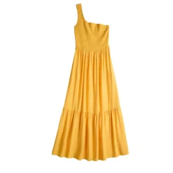 Women's Nine West One-Shoulder Smocked Maxi Dress -Deals My Glow Wardrobe Store 5580581 ALT5