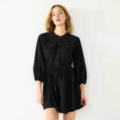 Women's Nine West Fit & Flare Utility Dress -Deals My Glow Wardrobe Store 5580729 Mineral Black