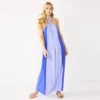 Women's Nine West Halter Neck Colorblock Maxi Dress -Deals My Glow Wardrobe Store 5581340 Clematis Blue Combo