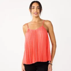Women's Nine West Pleated V-Neck Tank 9 Women's Nine West Pleated V-Neck Tank -Deals My Glow Wardrobe Store 5583701 Cruz Coral