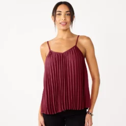 Women's Nine West Pleated V-Neck Tank 10 Women's Nine West Pleated V-Neck Tank -Deals My Glow Wardrobe Store 5583701 Vintage Wine