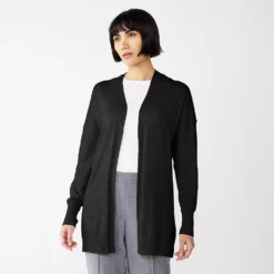 Petite Nine West Essential Boxy Cardigan Sweater -Deals My Glow Wardrobe Store 5584019 Black