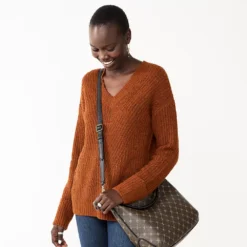 Women's Nine West Stitch Front V-Neck Sweater 18 Women's Nine West Stitch Front V-Neck Sweater -Deals My Glow Wardrobe Store 5585833 Baked Nutmeg