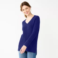 Women's Nine West Stitch Front V-Neck Sweater 15 Women's Nine West Stitch Front V-Neck Sweater -Deals My Glow Wardrobe Store 5585833 Clara Purple