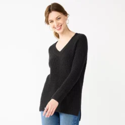 Women's Nine West Stitch Front V-Neck Sweater 17 Women's Nine West Stitch Front V-Neck Sweater -Deals My Glow Wardrobe Store 5585833 Mineral Black